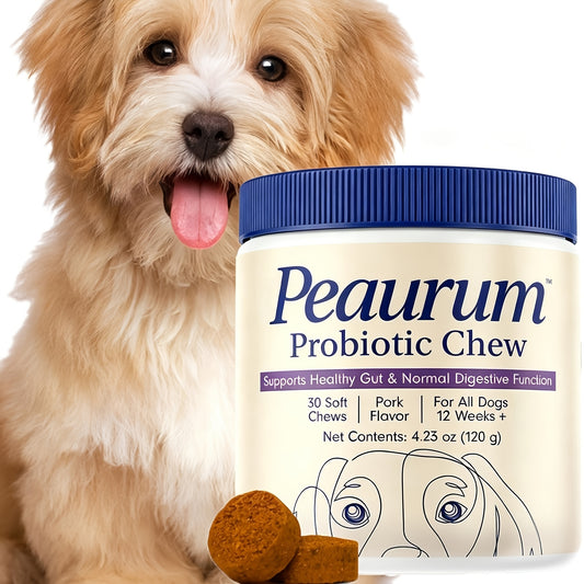 Dog Probiotics Softgels – Gut Health & Digestion Support, Natural Plant-Based Formula, Pork Flavor, 60 Softgels 120g