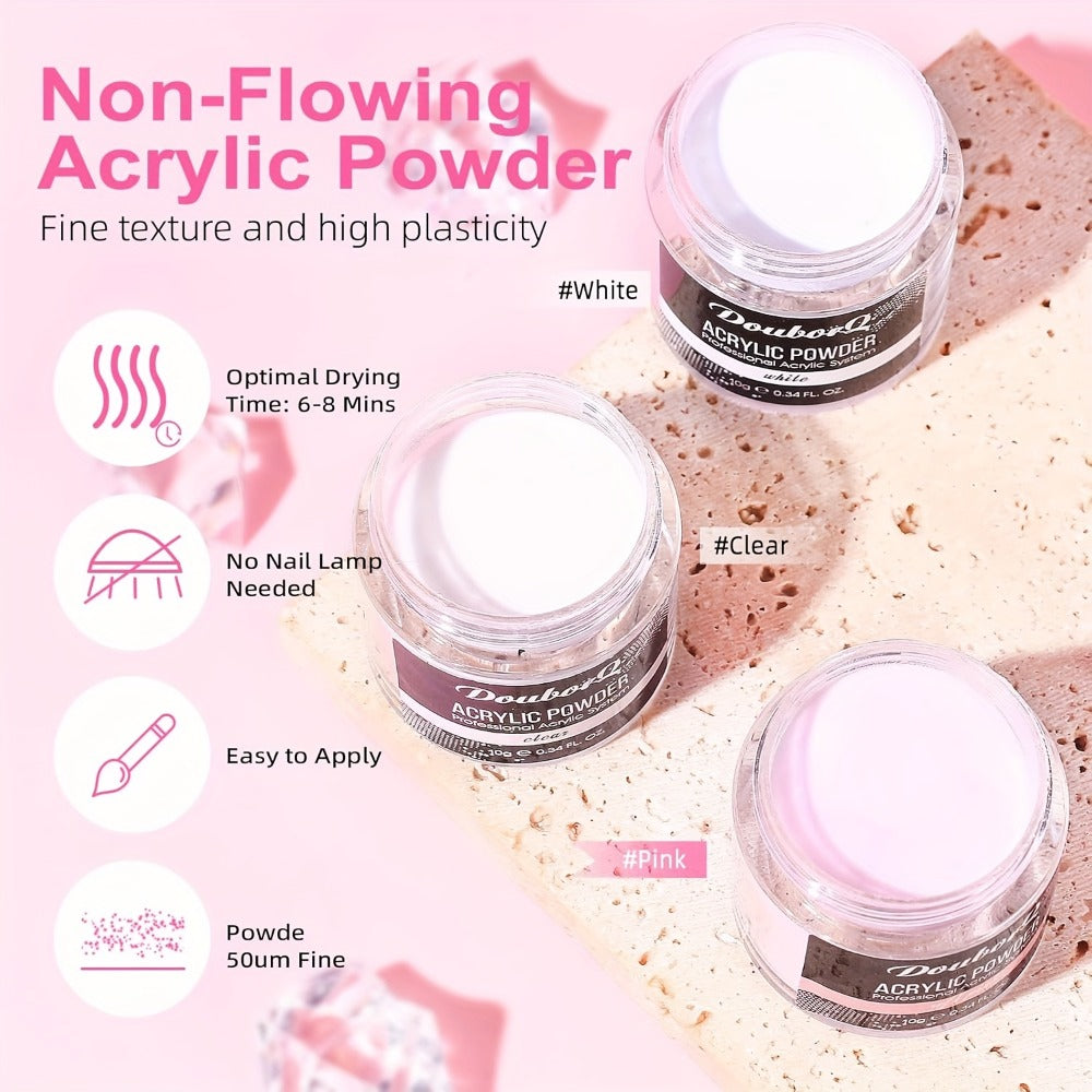 Complete Acrylic Nail Kit with Drill & UV LED Light, Colored Acrylic Powders & All Tools Included
