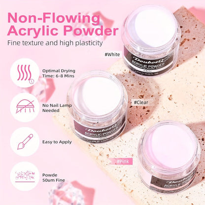 Complete Acrylic Nail Kit with Drill & UV LED Light, Colored Acrylic Powders & All Tools Included