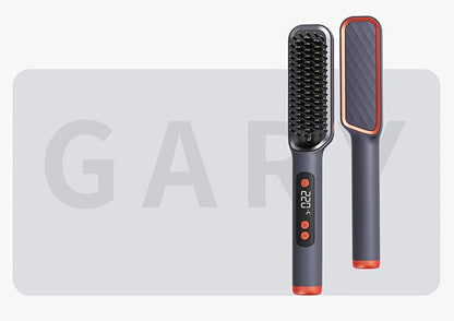 Hair Straightening Brush, 30-60 Sec Fast Heating, 3 Temperature Settings, Wide-Spaced Smooth Glide Teeth