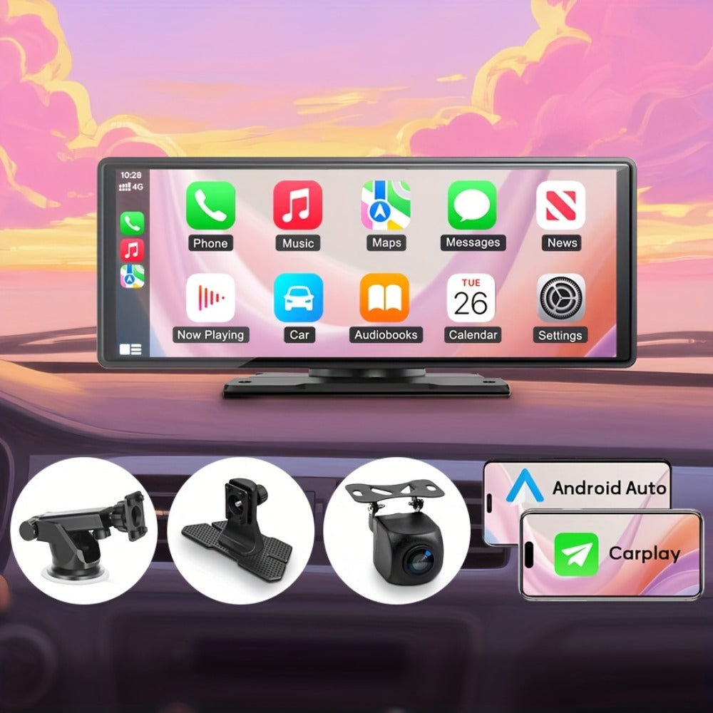 Wireless CarPlay & Android Auto Car Display – 7" & 10.62" HD Touchscreen, GPS Navigation, 1080P Reversing Camera, Dashcam, Mirror Link