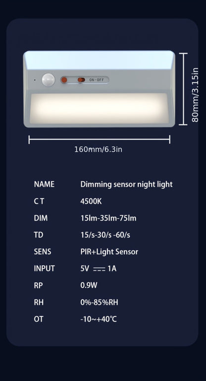 Smart Motion Sensor Night Light Plug-In, LED Light for Entryway, Corridor, Hallway & Staircase with USB Charging