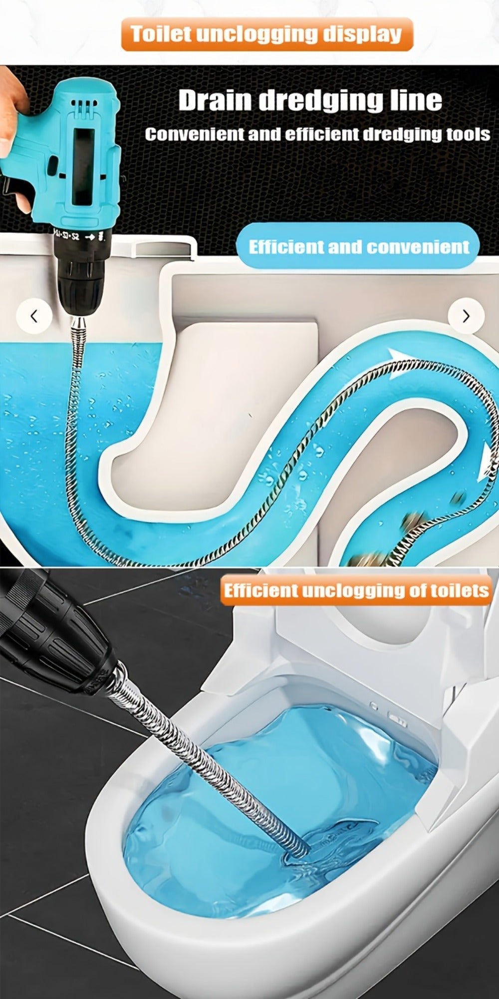 Drain Snake Pipe Unclogger 59 Inch Flexible Hair Clog Remover Tool for Sink, Toilet & Bathroom Drain