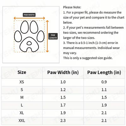 Dog Boots Waterproof Non-Slip Reflective Shoes for Medium & Large Dogs – Soft Wear-Resistant Paw Protector with Safety Reflective Tape