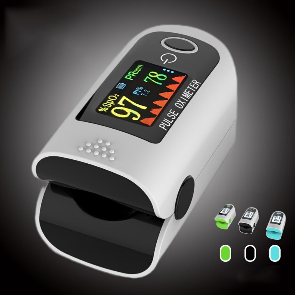 Fingertip Pulse Oximeter Blood Oxygen Monitor, SpO2, Heart Rate & Perfusion Index Display for Entryways, Bedrooms and Living Spaces