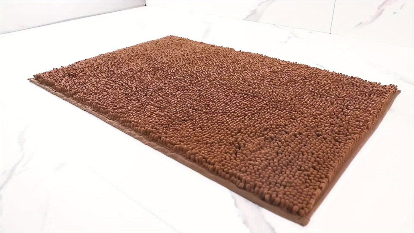 Chenille Doormat Absorbent Non-Slip Washable Indoor Outdoor Mat – Soft Shaggy Entryway Rug for Muddy Paws