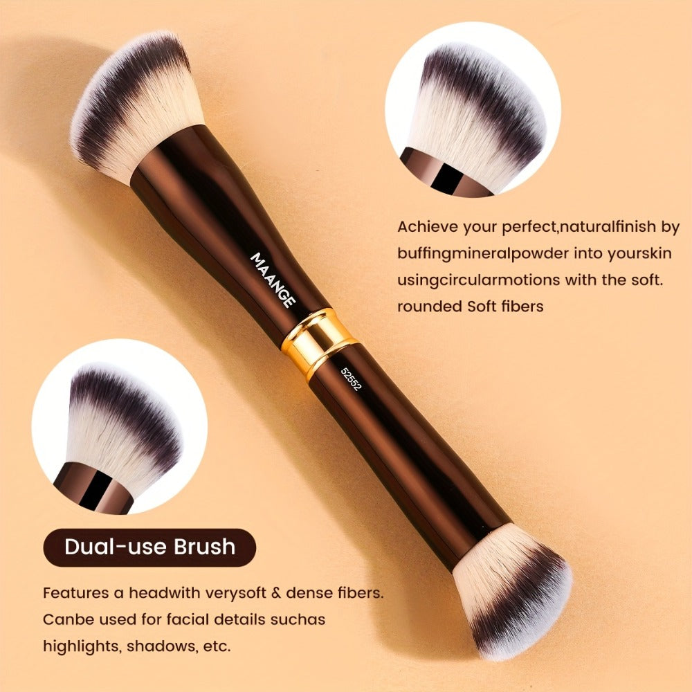Makeup Brush Set, 8-Piece Double-Ended Collection with 16 Brush Heads, Aluminum Alloy Handles and Storage Box