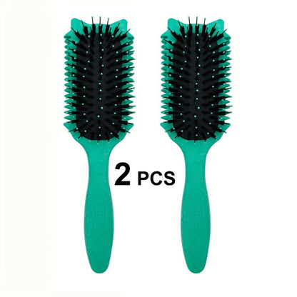 Detangling Brush for Curly Wavy Coily Hair 1 or 2 Pcs – Flexible Bristles Reduce Breakage & Frizz, Gentle Scalp Massage