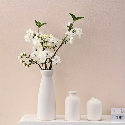 Boho Ceramic Vase Set 3pcs - Matte Nordic Minimalist Geometric Floral Design for Home Decor, Living Room