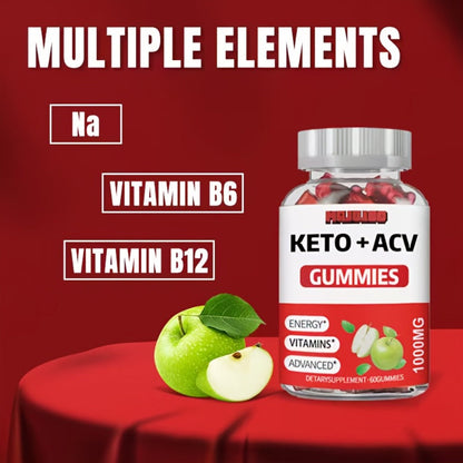 Apple Cider Vinegar Gummies with Pomegranate, Beet Juice & B12, Vegan Keto ACV Gummies for Weight Management