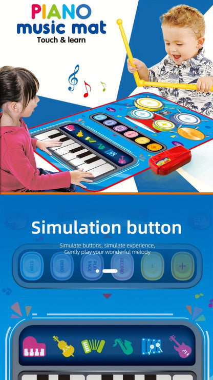 Kids Electronic Drum Music Mat, Multifunctional Musical Toy for Skill Development & Family Bonding