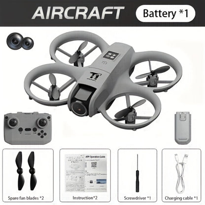 Mini 4K FPV Drone 180° Rotating Dual Camera Optical Flow Positioning Dual Batteries 360° Flip One-Key Takeoff Anti-Shake