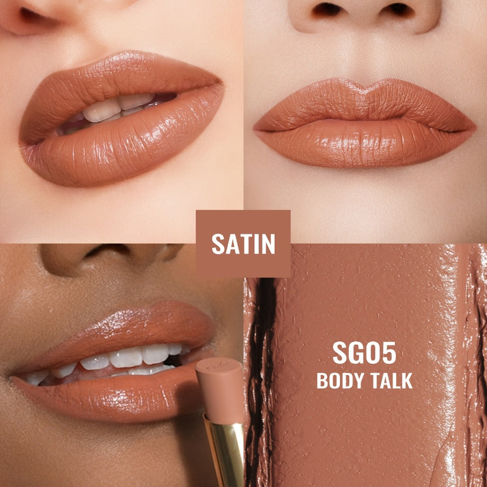 Oulac Nude Satin Lipstick Set 12g Each – Lightweight Moisturizing Full Coverage Cream-to-Satin Formula, Skin-Flattering Nude Lip Color