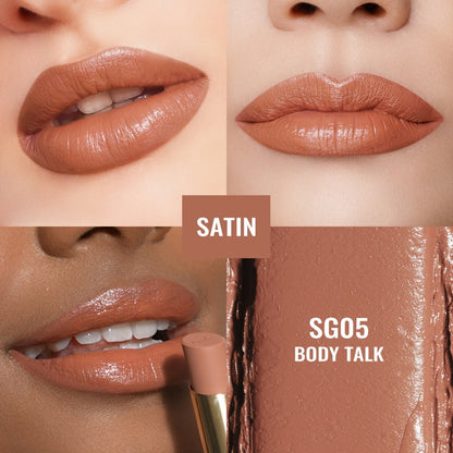 Oulac Nude Satin Lipstick Set 12g Each – Lightweight Moisturizing Full Coverage Cream-to-Satin Formula, Skin-Flattering Nude Lip Color