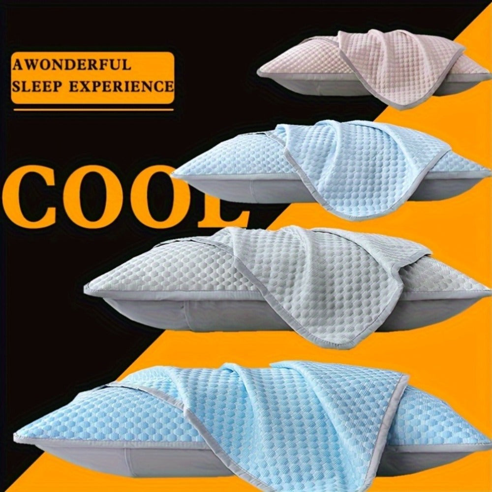 Cooling Pillow Cases 2-Pack 3D Ice Bean Texture, Polyester Pillowcases for Summer, Cool Sleep Bedroom Pillow Covers