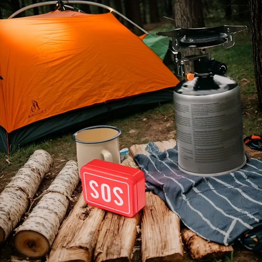 Outdoor Survival Gear Kit 6pcs SOS Emergency Set with Multi-Tool Whistle Compass Fire Starter for Entryways, Bedrooms and Living Spaces