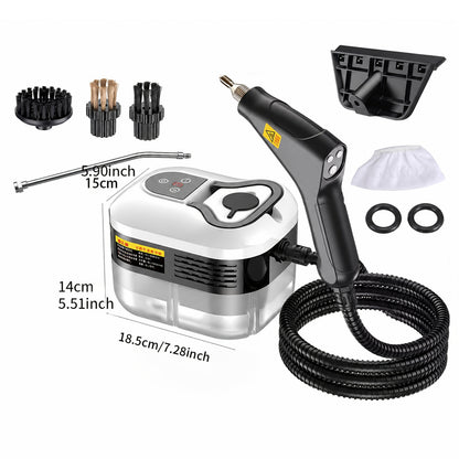 Steam Cleaner by GAKOZ, Canister Kit with Handheld Wand, Flexible Hose, Brush Heads and Glass Scraper Options