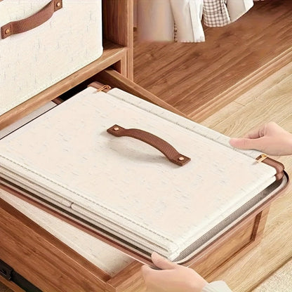 Two-Pack Foldable Fabric Storage Bins with Zipper Lids, Side Handles and Five Size Options