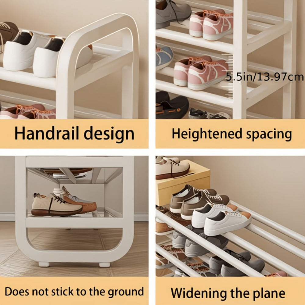 Shoe Rack 5-Tier Narrow Floor Organizer for Up to 18 Pairs in Black or White Tool-Free Options