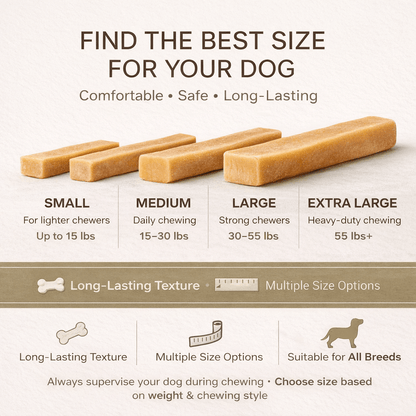 Himalayan Yak Cheese Dog Chews – Long-Lasting Hard Chew Treats, High Protein & Limited Ingredients, Natural Dental Chew for All Dog Sizes