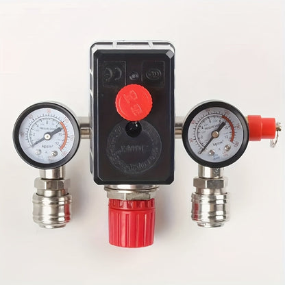 Air Compressor Pressure Switch Manifold Kit with Regulator Gauge Valve Bracket Assembly, Complete Control System for Air Pump