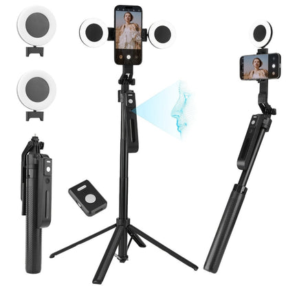 AI Tracking Tripod with Built-In LED Fill Light & Bluetooth Remote for an Everyday Personal Care Routine