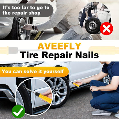 Tire Repair Nails Kit Rubber Screws – Self-Service Vacuum Tire Puncture Repair Set for Car Motorcycle ATV Truck Trailer
