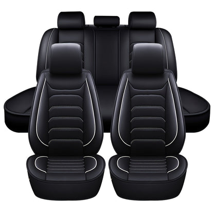 Car Seat Covers 5-Seat Faux Leather Set with Foam Padding and Optional Matching Pillow Pieces