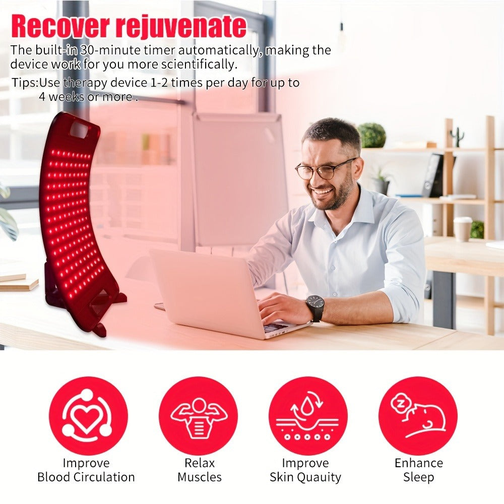 104-LED Red and Near-Infrared Light Panel with 15 x 8.6-Inch Silicone Face, Floor Stand and Articulating Arm