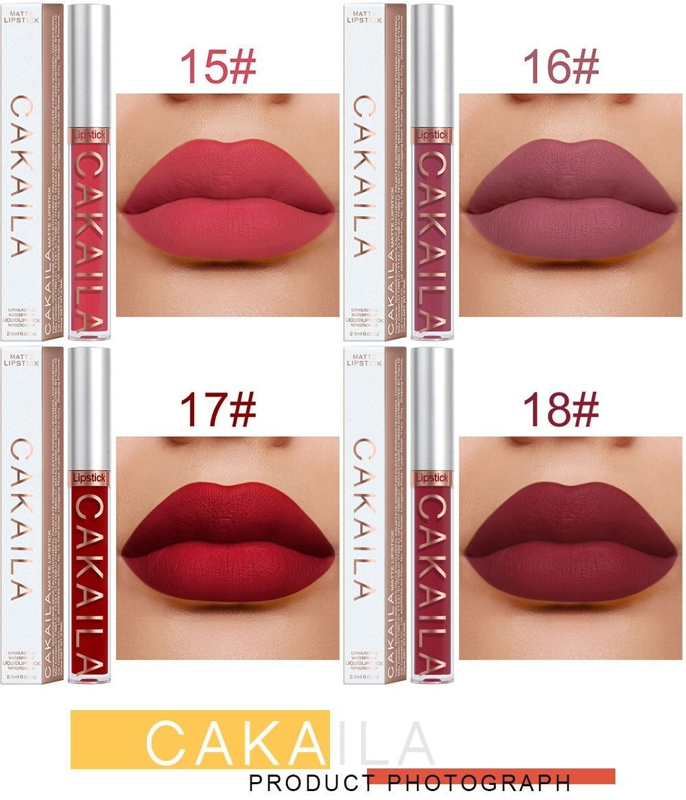 18-Piece Matte Liquid Lipstick Collection with Numbered Shades, Slim 10cm Tubes and Silver Caps