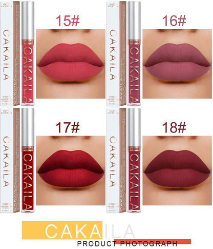 18-Piece Matte Liquid Lipstick Collection with Numbered Shades, Slim 10cm Tubes and Silver Caps