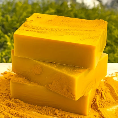 Kojic Acid Soap Bar 24-Pack Handmade – Lemon Turmeric Cold Process Bar Soap with Ginger Extract & Exfoliating Granules