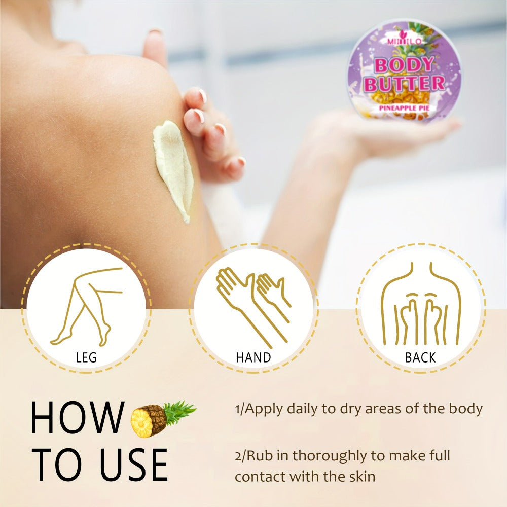 Fruity Body Glaze Set 8 Scents 100g×2 – Pineapple Coconut Strawberry Coffee Peach Doughnut Birthday Cake Non-Greasy All-Day Moisturizing