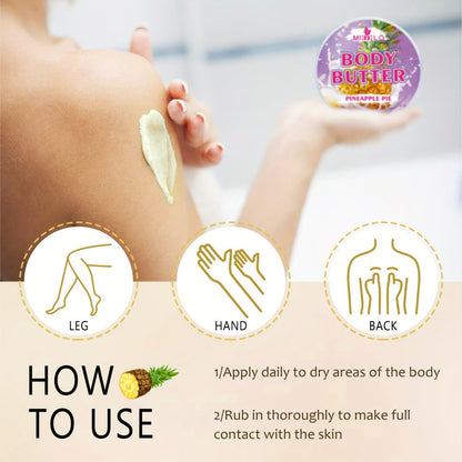 Fruity Body Glaze Set 8 Scents 100g×2 – Pineapple Coconut Strawberry Coffee Peach Doughnut Birthday Cake Non-Greasy All-Day Moisturizing