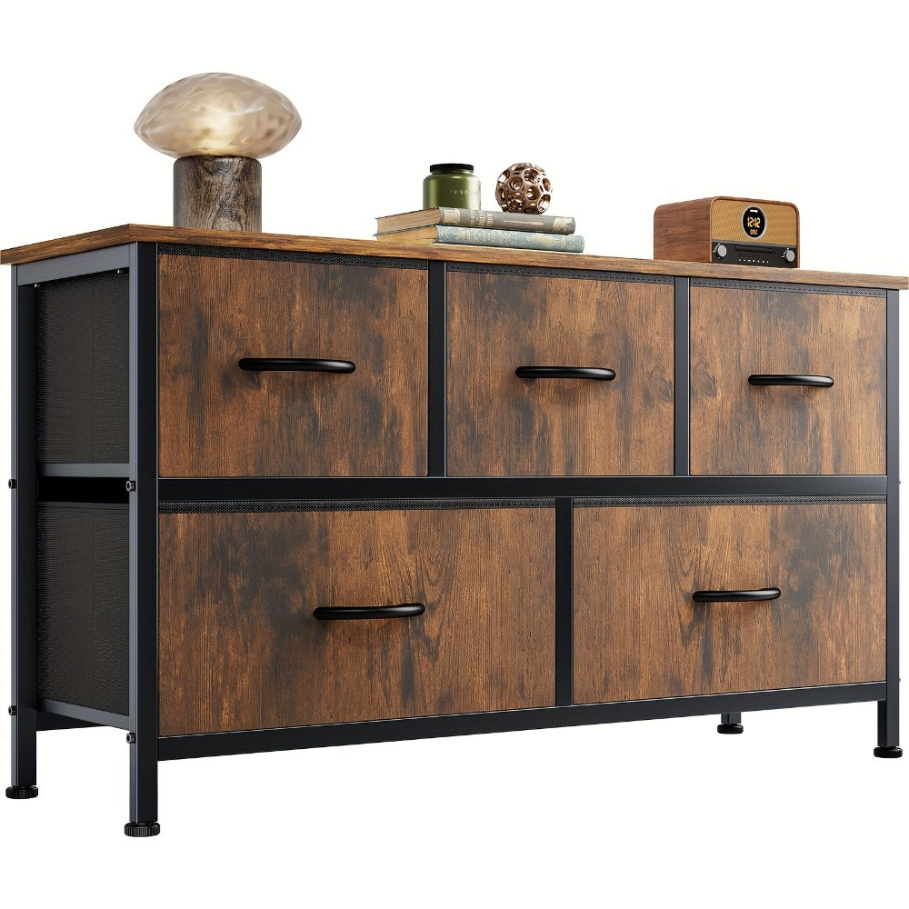 5-Drawer Wide Dresser with Multiple Color Options, Drawer Storage Cabinet detail image - detail view 9