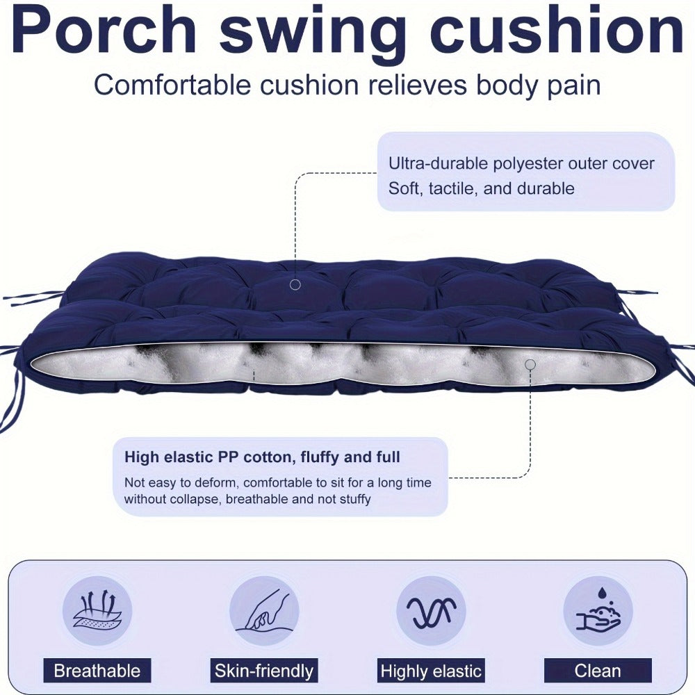 5-Inch Outdoor Swing Cushion with Waterproof Protection and Memory Foam for Patio detail image - detail view 9