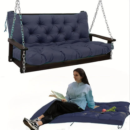 Outdoor Swing Cushions shown in the Navy Blue(5 Inch Thick) option