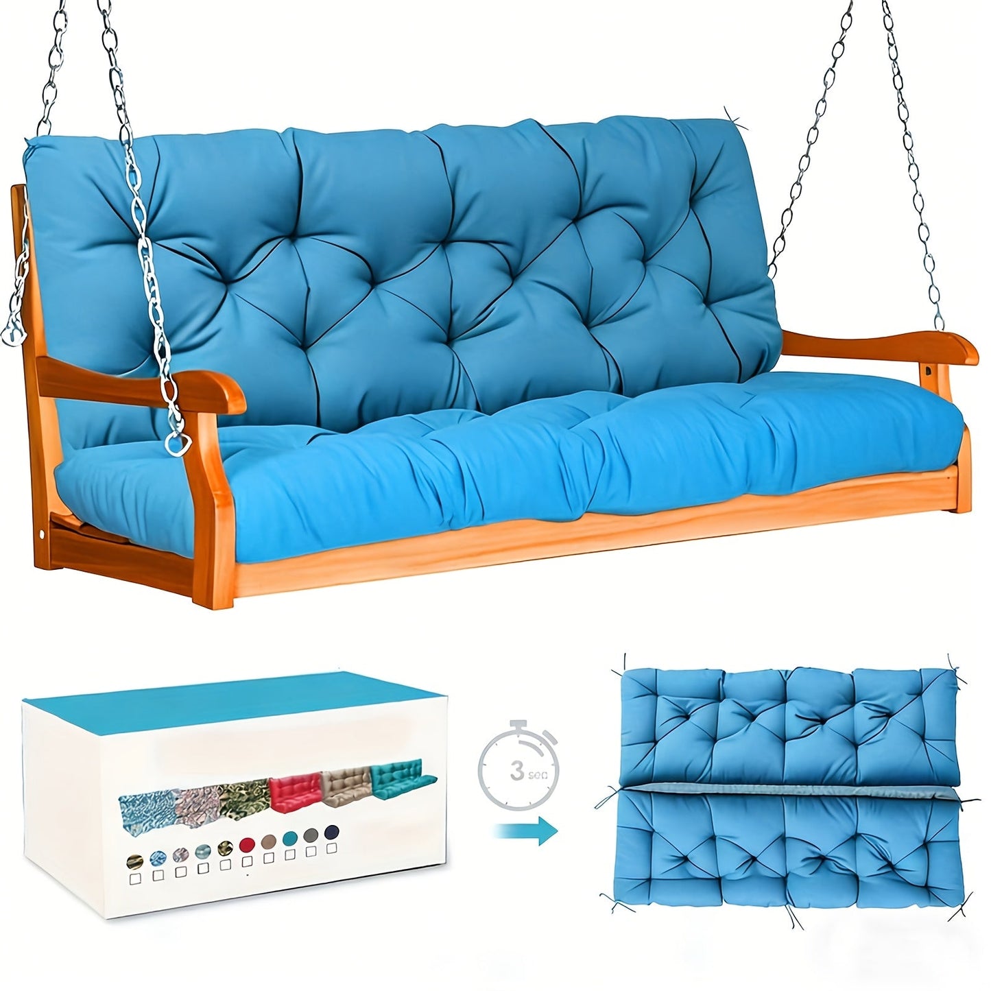 Patio Cushion shown in the Sky blue (48×40in) option