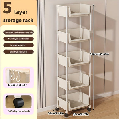 5-Layer Shoe Rack with Rolling Wheels for Organized Everyday Storage detail image - detail view 14