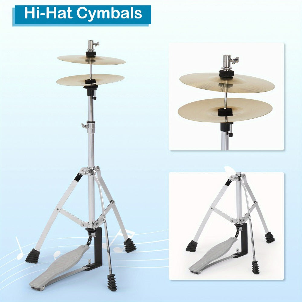 5-Piece Beginner Acoustic Drum Set with Stool, Pedal, Sticks and Wrench detail image - detail view 10