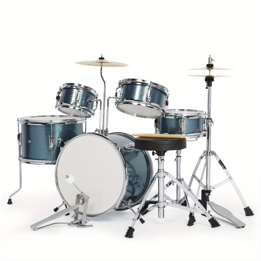 5-Piece Beginner Acoustic Drum Set with Stool, Pedal, Sticks and Wrench detail image - detail view 11