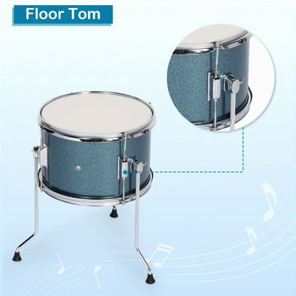 5-Piece Beginner Acoustic Drum Set with Stool, Pedal, Sticks and Wrench detail image - detail view 8