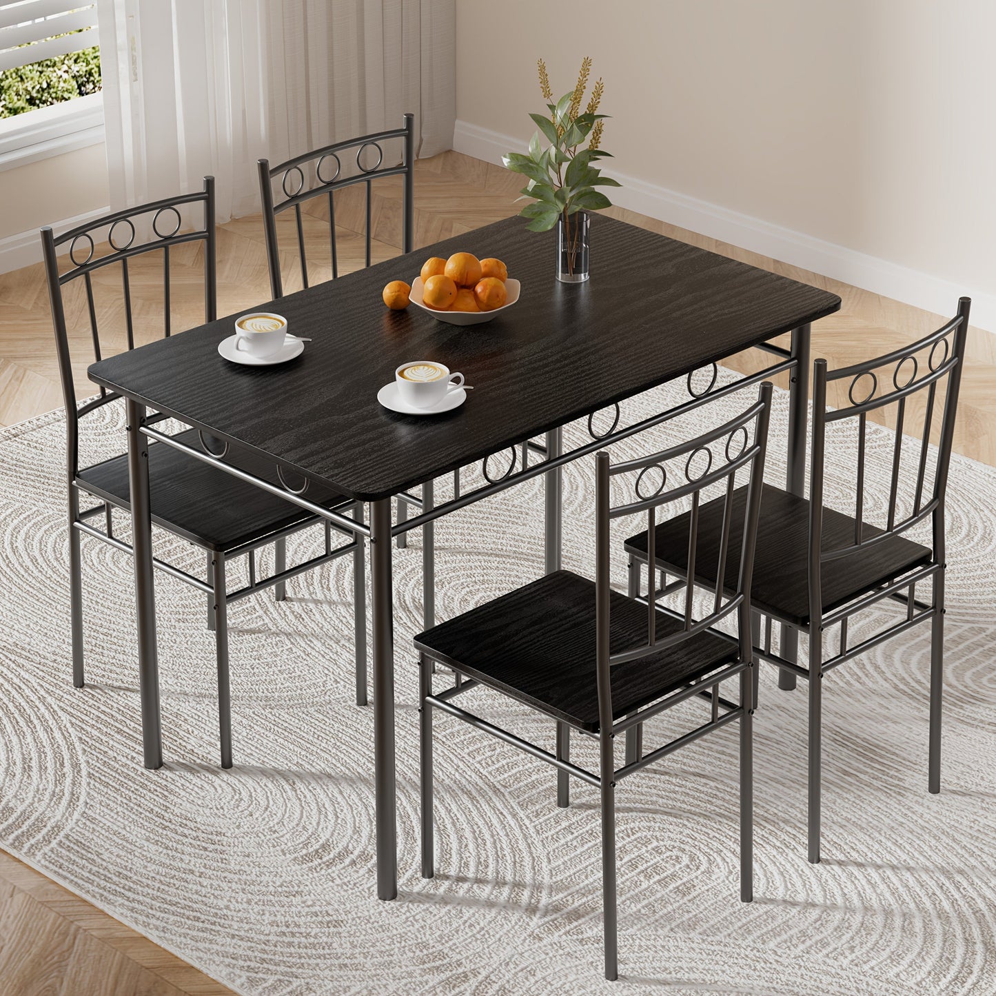 Dining Table Set shown in the Black option