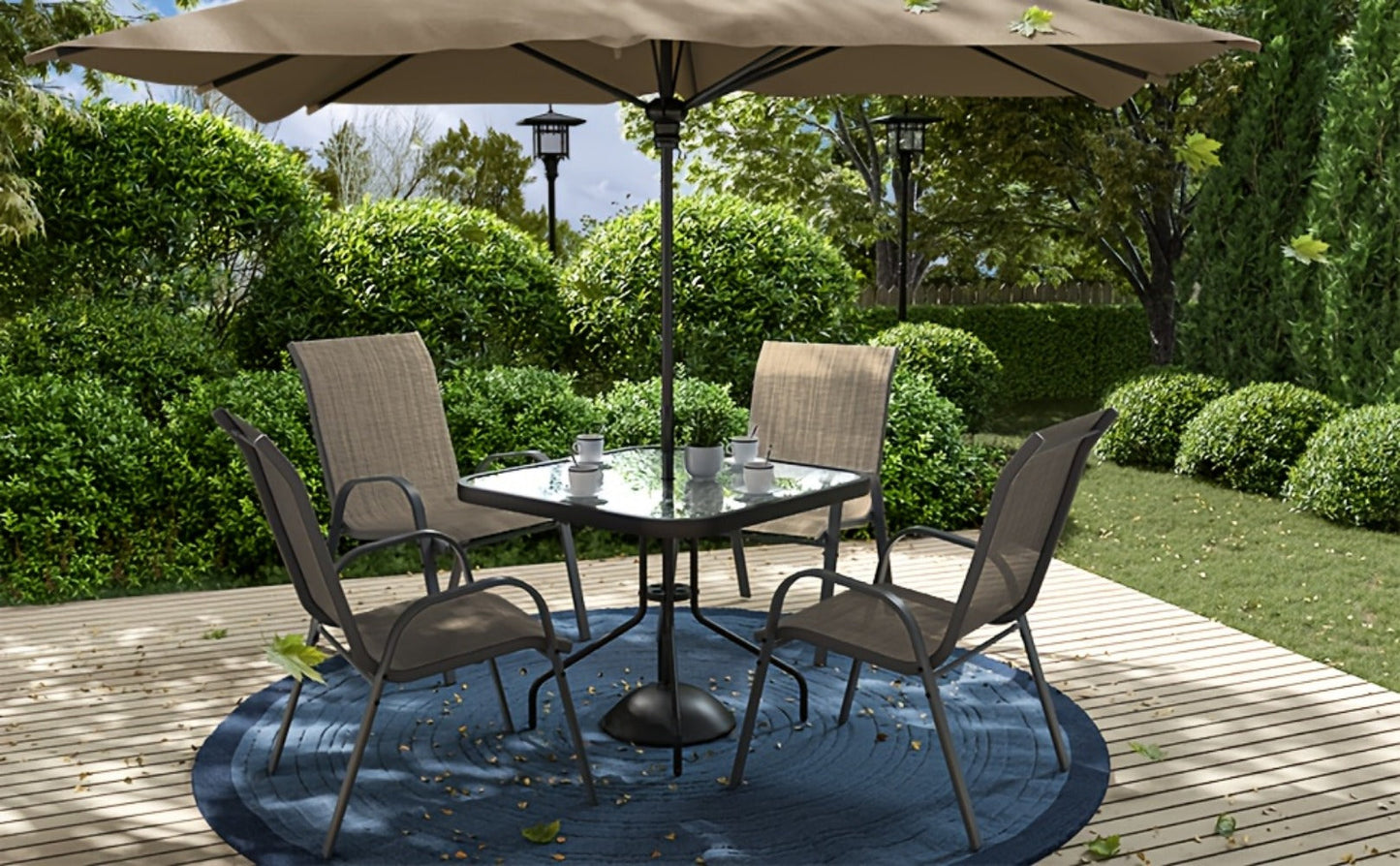 5-Piece Patio Dining Set with Stackable Design for Practical Everyday Home Use detail image - detail view 18