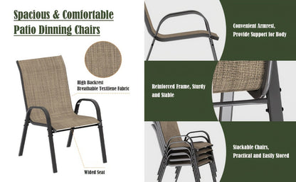 5-Piece Patio Dining Set with Stackable Design for Practical Everyday Home Use detail image - detail view 19