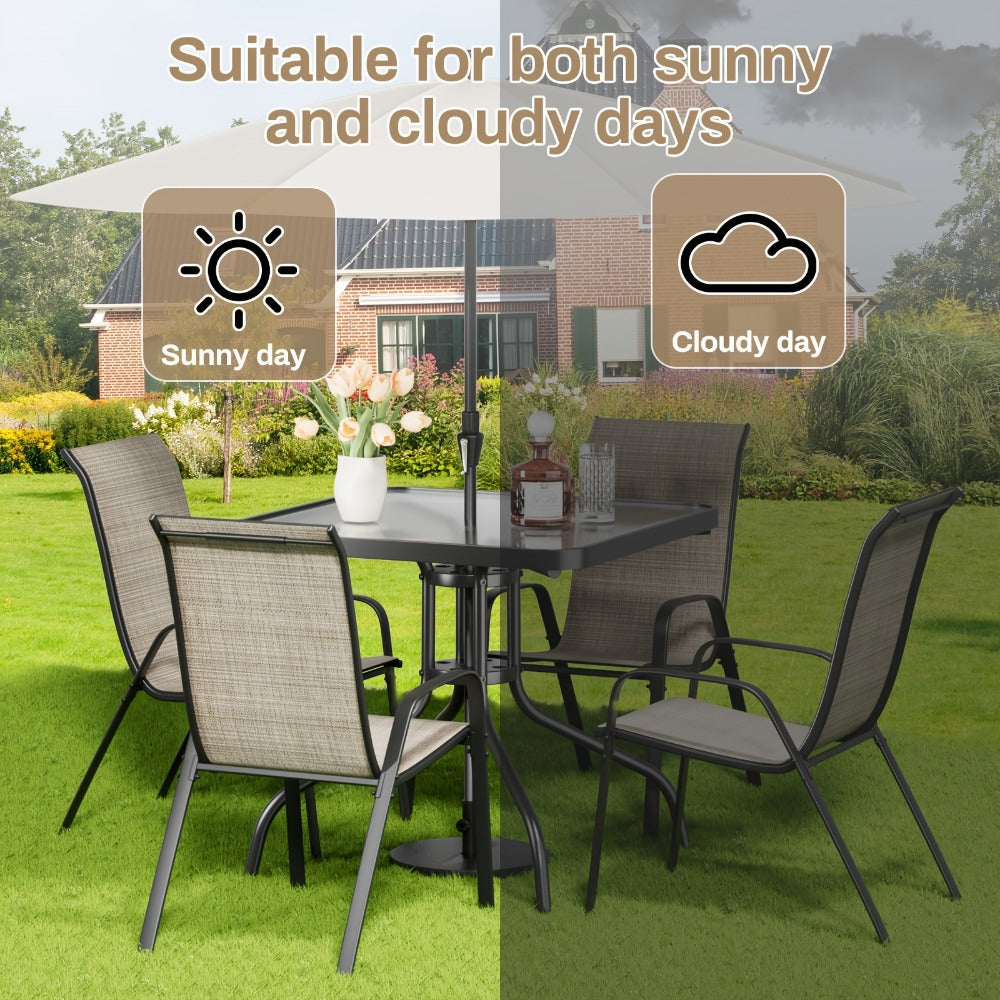 5-Piece Patio Dining Set with Stackable Design for Practical Everyday Home Use detail image