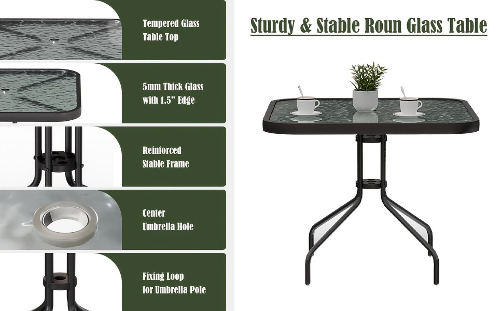 5-Piece Patio Dining Set with Stackable Design for Practical Everyday Home Use detail image - detail view 20