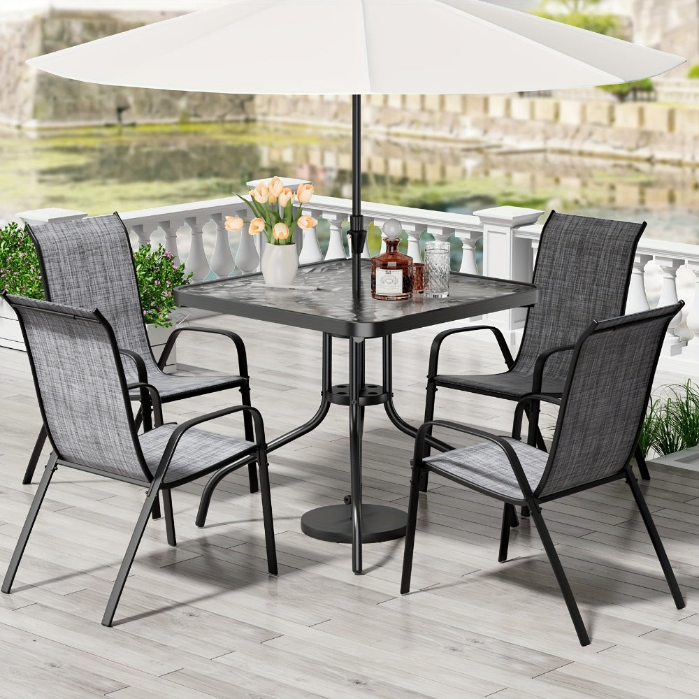 5-Piece Patio Dining Set with Stackable Design for Practical Everyday Home Use detail image - detail view 3