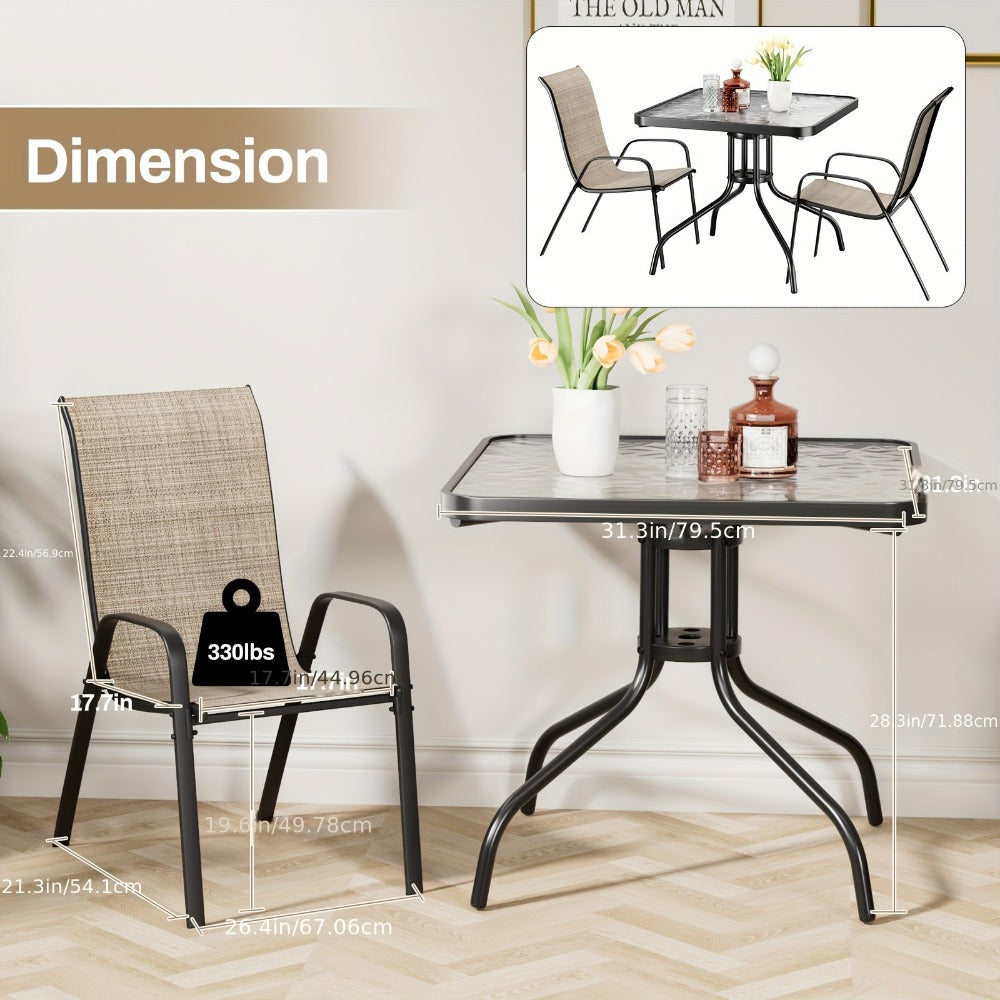 5-Piece Patio Dining Set with Stackable Design for Practical Everyday Home Use detail image - detail view 4