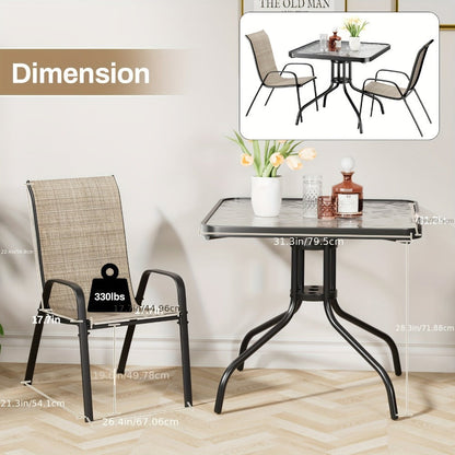 5-Piece Patio Dining Set with Stackable Design for Practical Everyday Home Use detail image - detail view 4